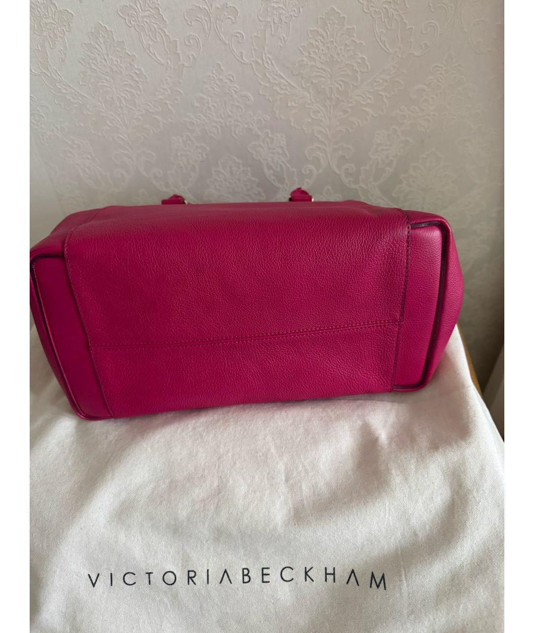 VICTORIA BECKHAM Розовая кожаная сумка с короткими ручками, фото 4