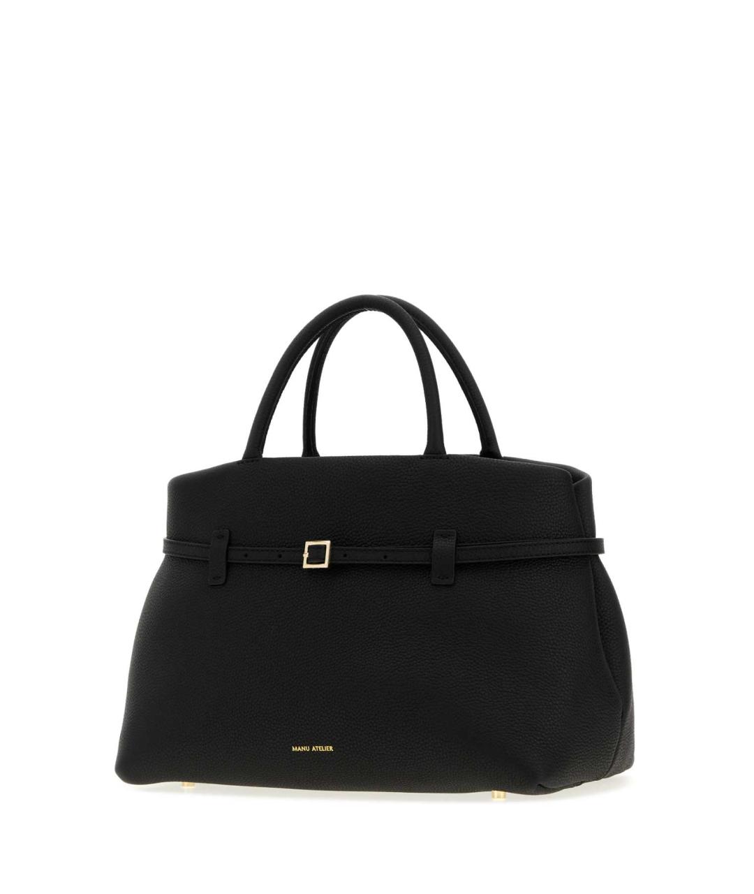 MANU ATELIER Черная кожаная сумка тоут, фото 2