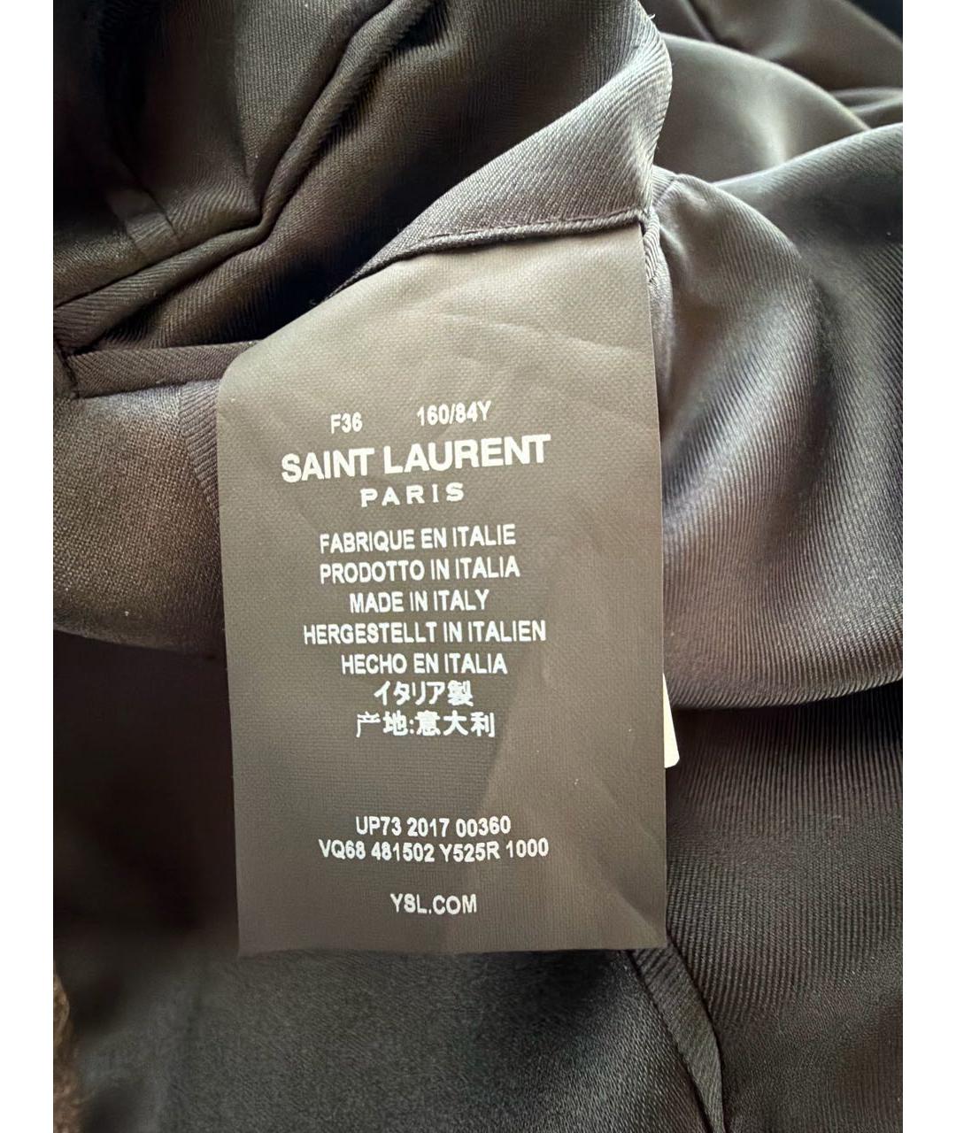 SAINT LAURENT Черный велюровый жакет/пиджак, фото 4