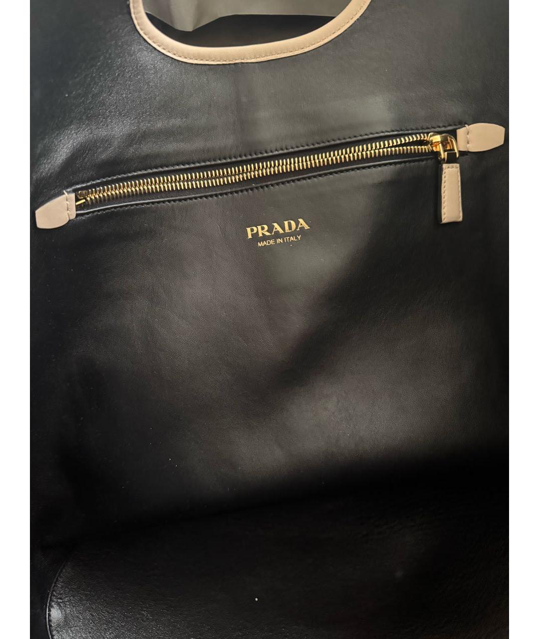 PRADA Бежевая кожаная сумка тоут, фото 4