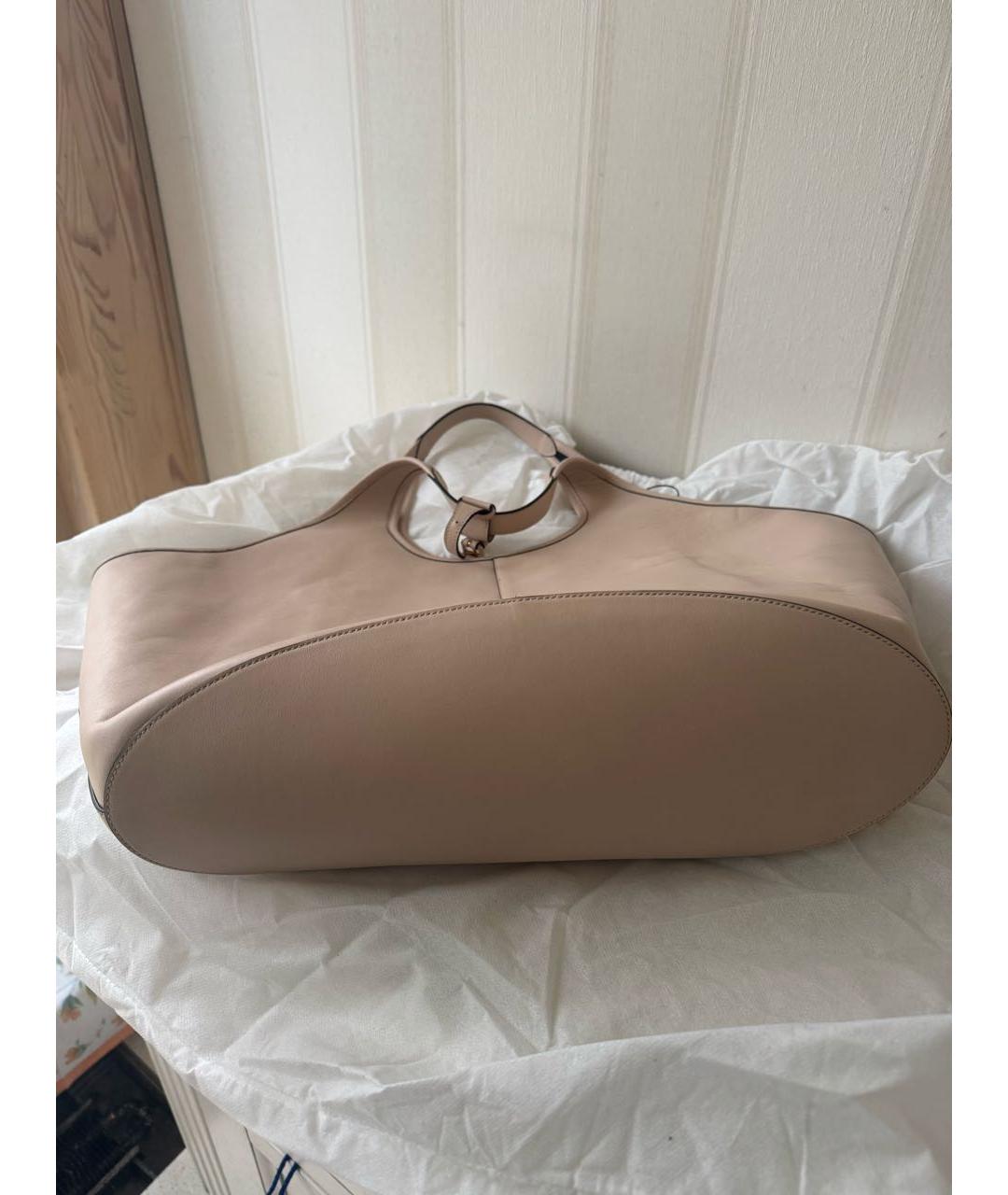 PRADA Бежевая кожаная сумка тоут, фото 7