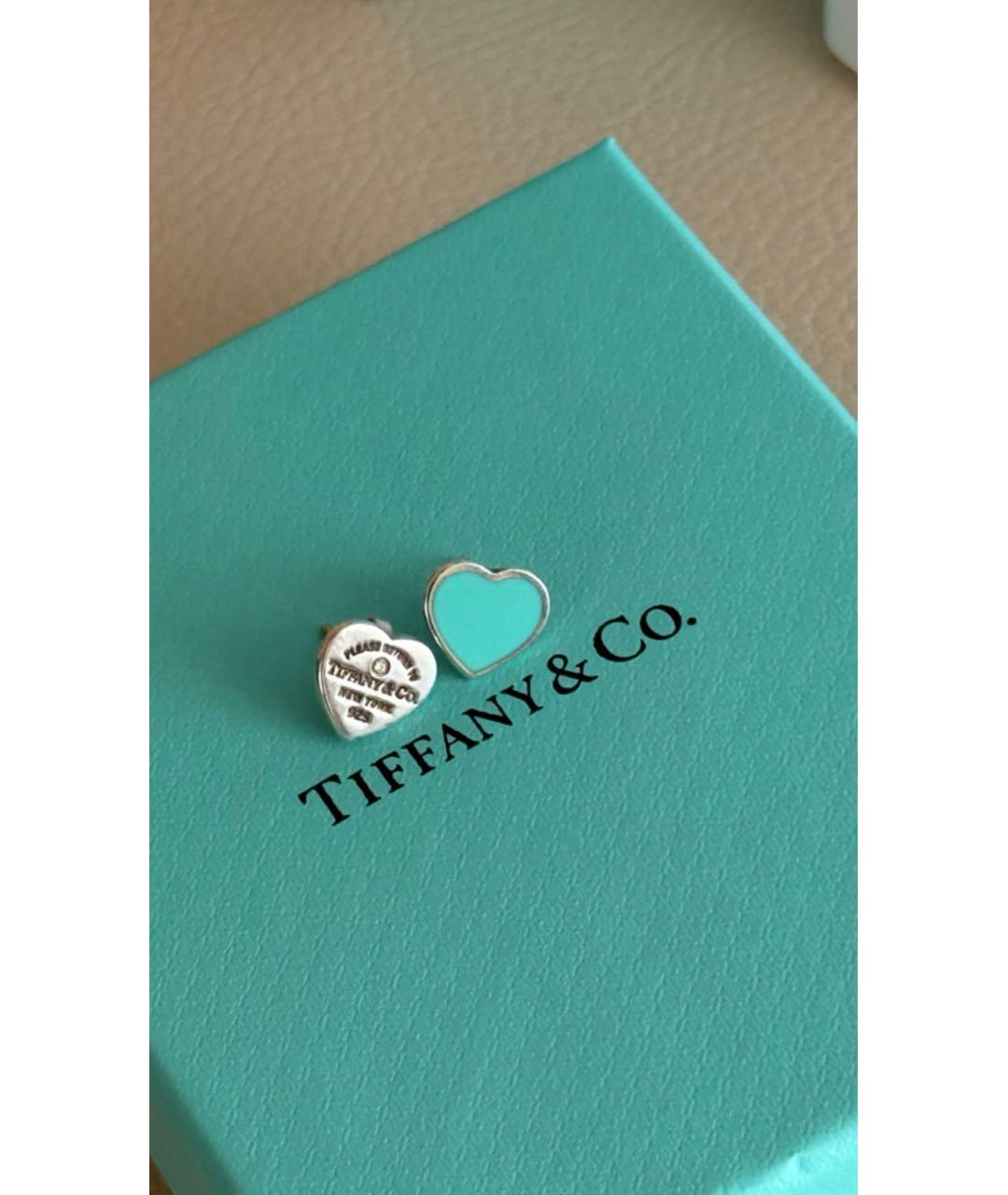 TIFFANY&CO Белые серебряные серьги, фото 5