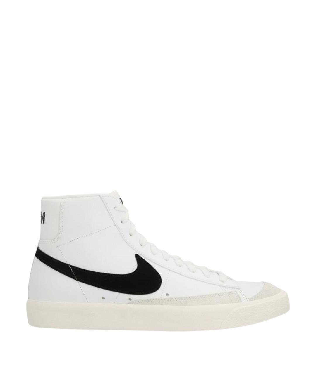 NIKE Белые кожаные высокие кроссовки / кеды, фото 1