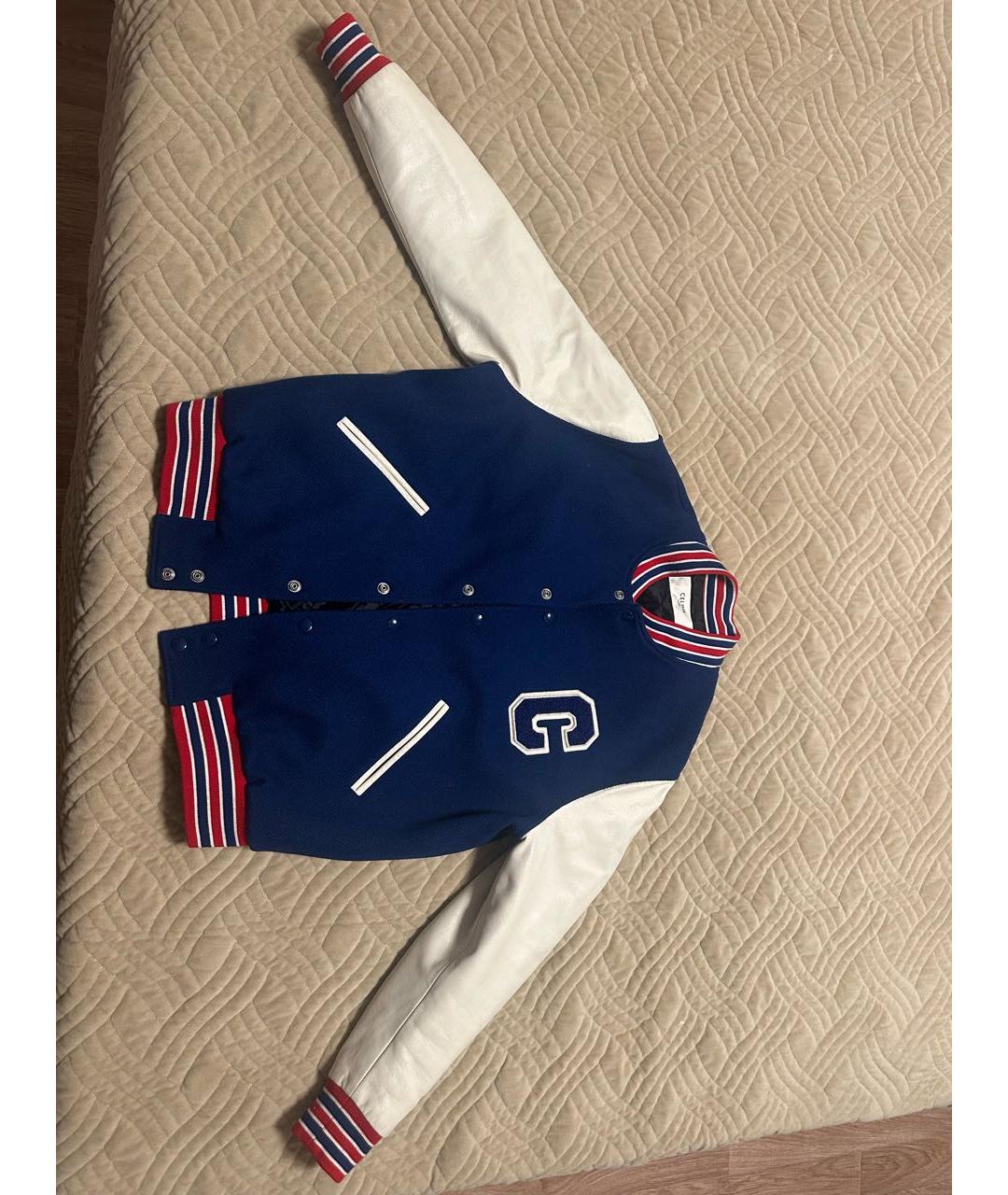 CELINE Синяя атласная спортивная куртка, фото 5