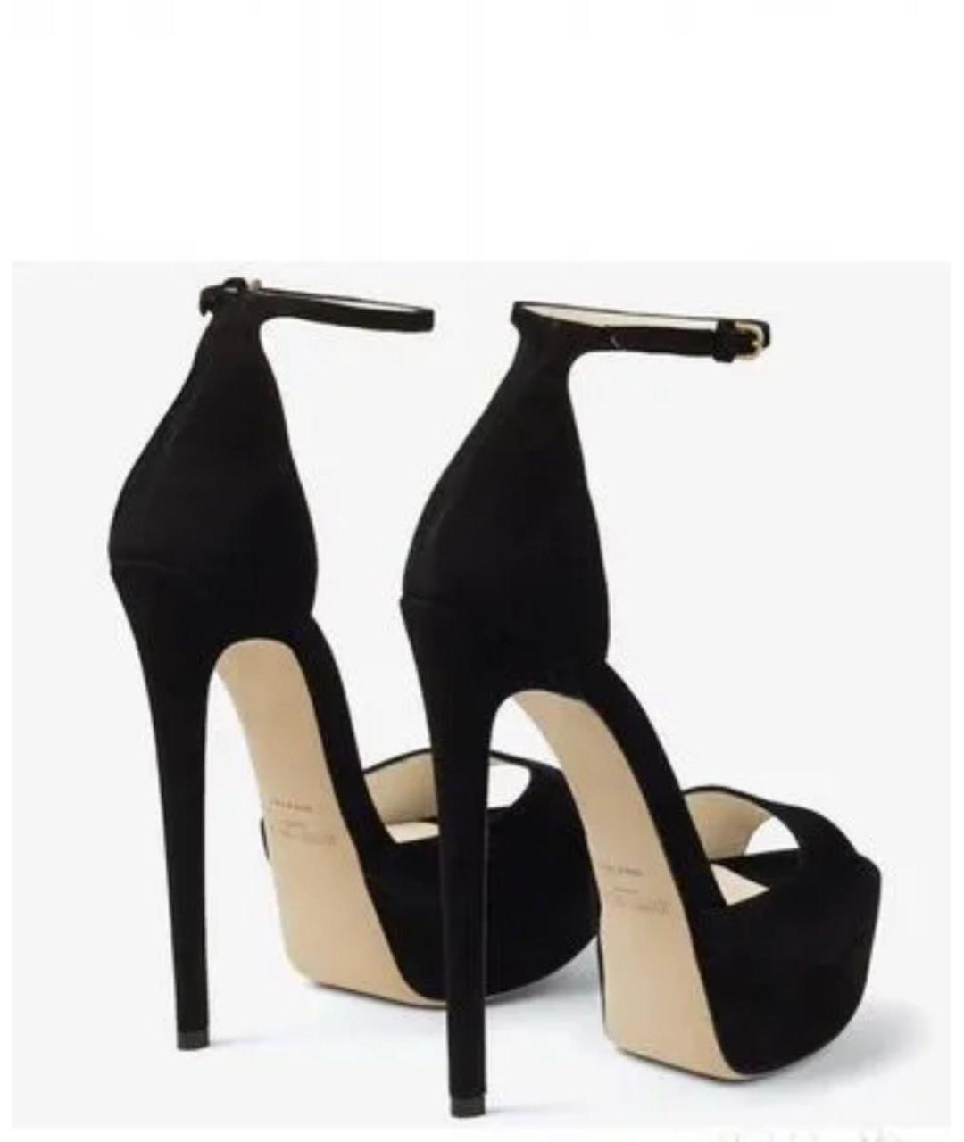 JIMMY CHOO Черные замшевые босоножки, фото 4