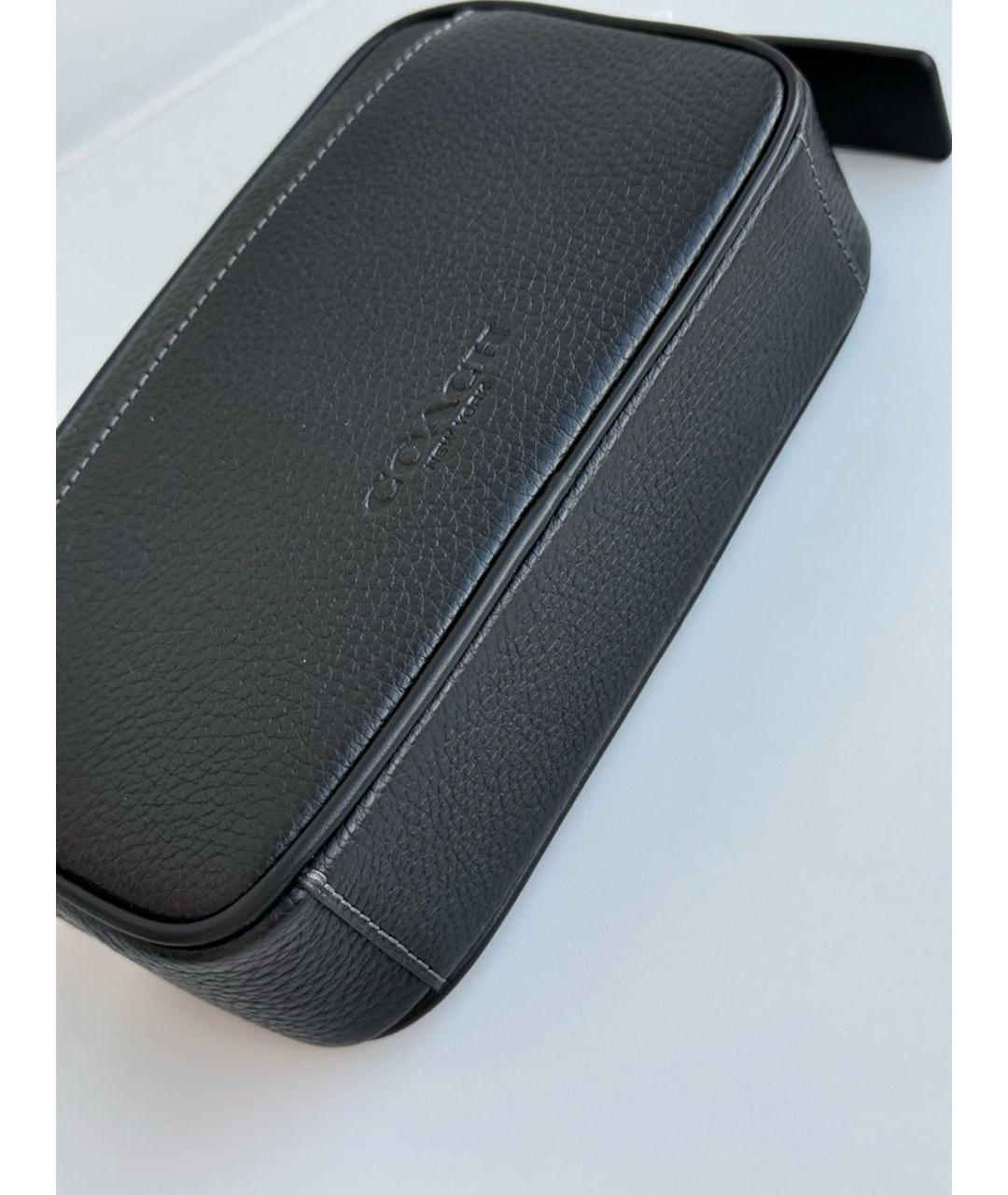 COACH Черная кожаная сумка на плечо, фото 7
