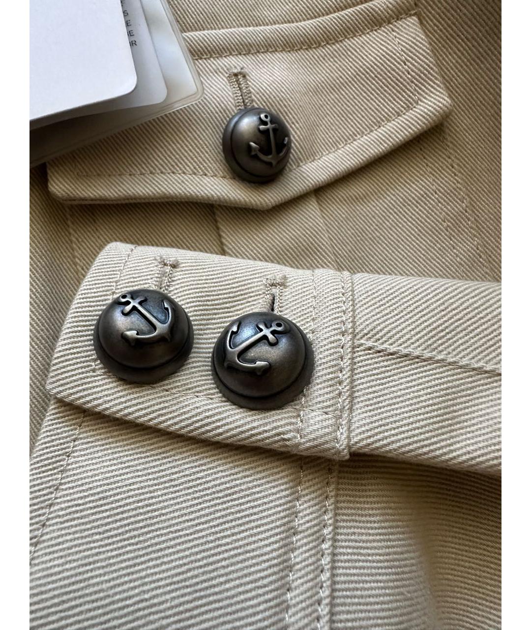 SPORTMAX Бежевое хлопковое повседневное платье, фото 6