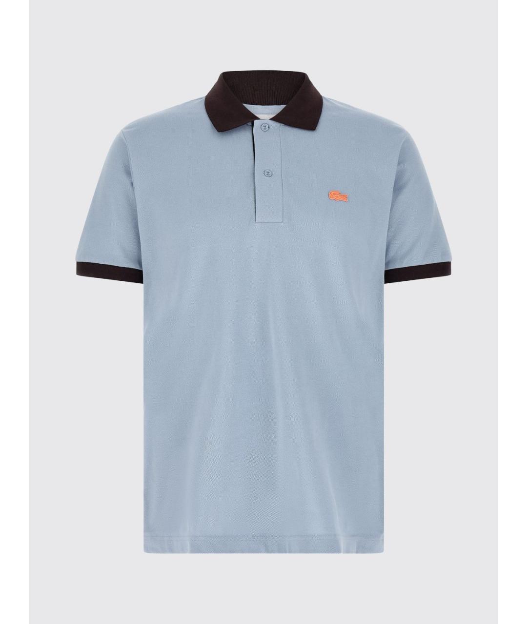 LACOSTE Голубое хлопковое поло с коротким рукавом, фото 5