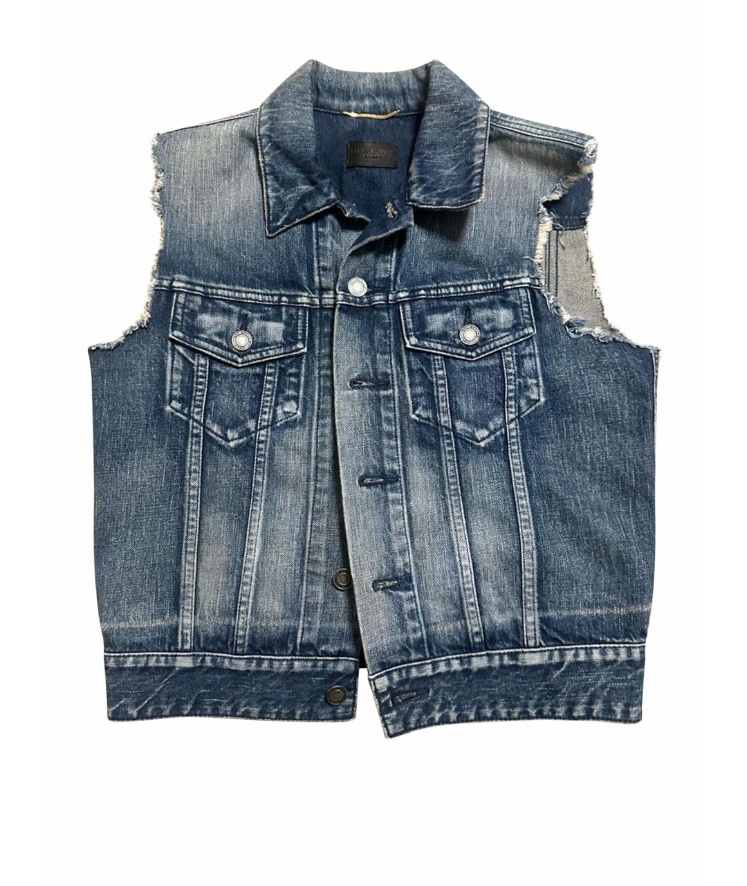 SAINT LAURENT Синяя деним жилетка, фото 1