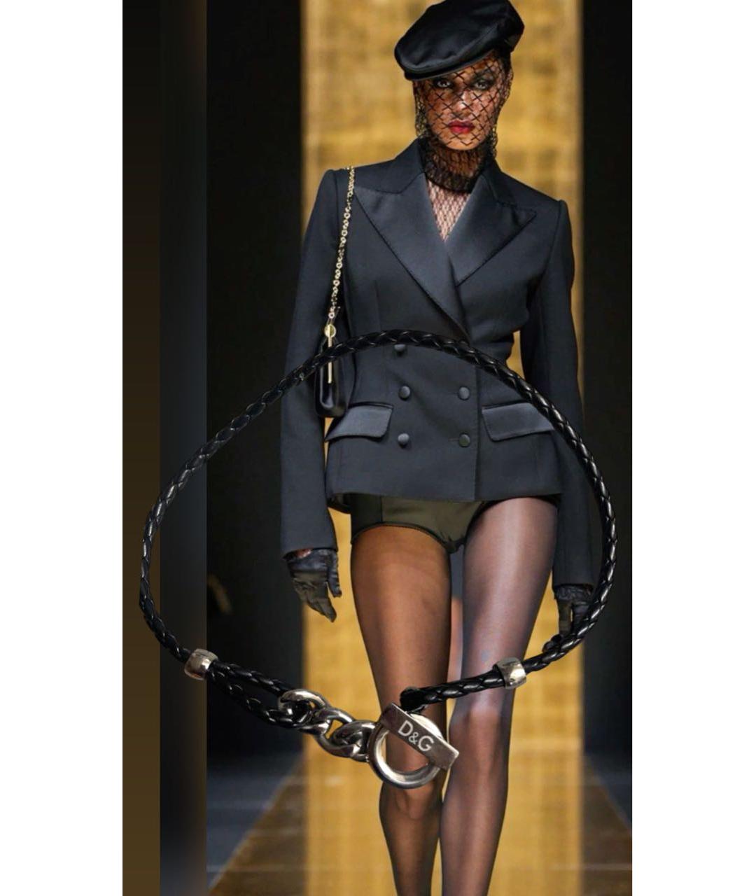 DOLCE&GABBANA Черный кожаный чокер, фото 6