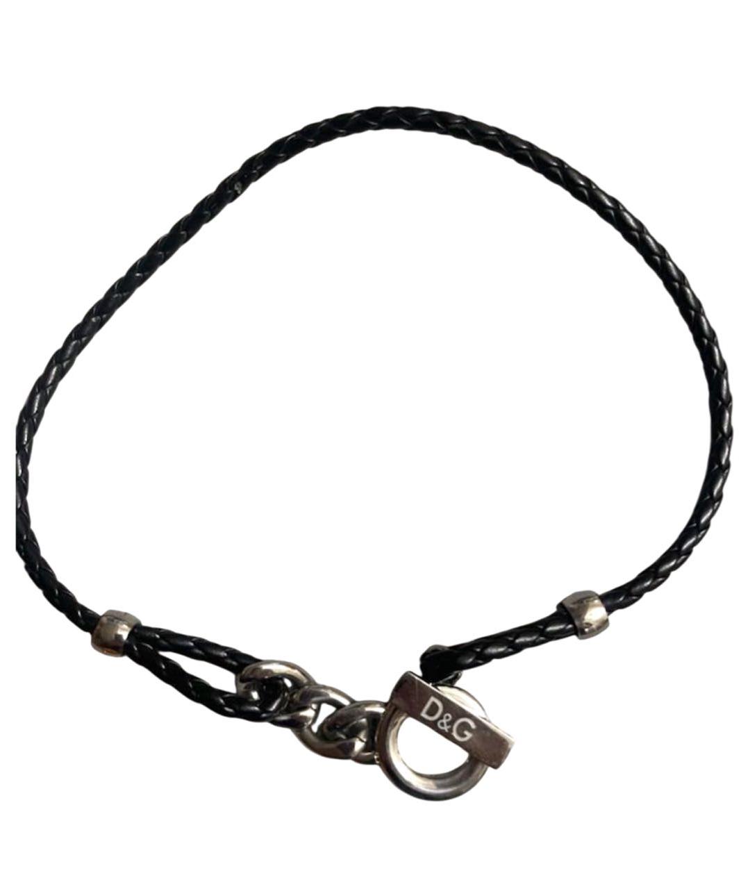 DOLCE&GABBANA Черный кожаный чокер, фото 7