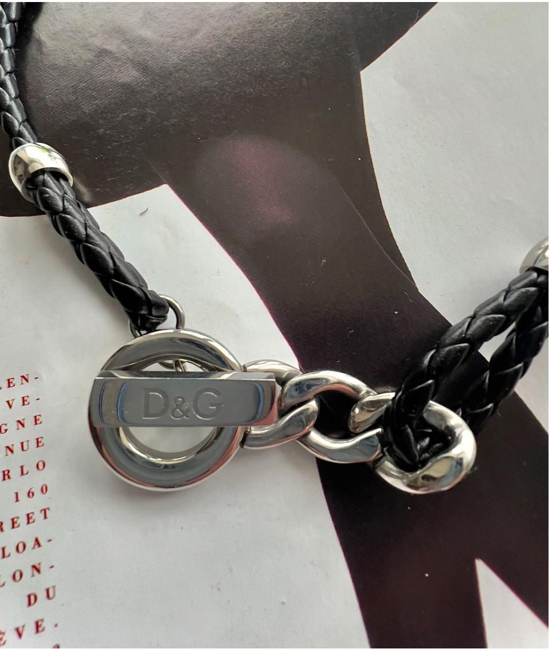 DOLCE&GABBANA Черный кожаный чокер, фото 3