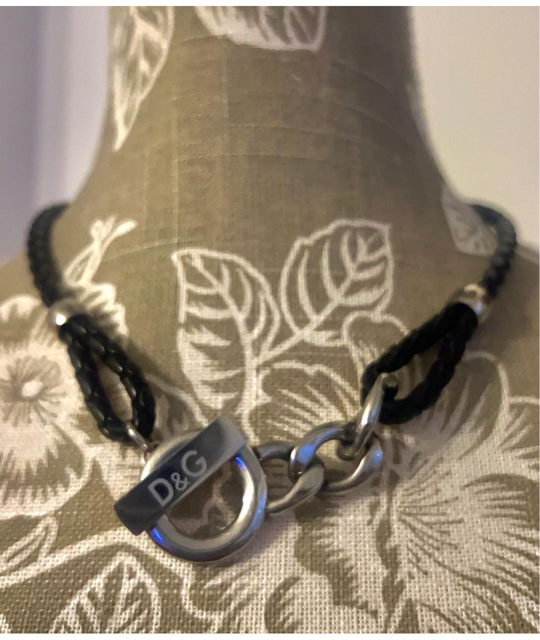 DOLCE&GABBANA Черный кожаный чокер, фото 4