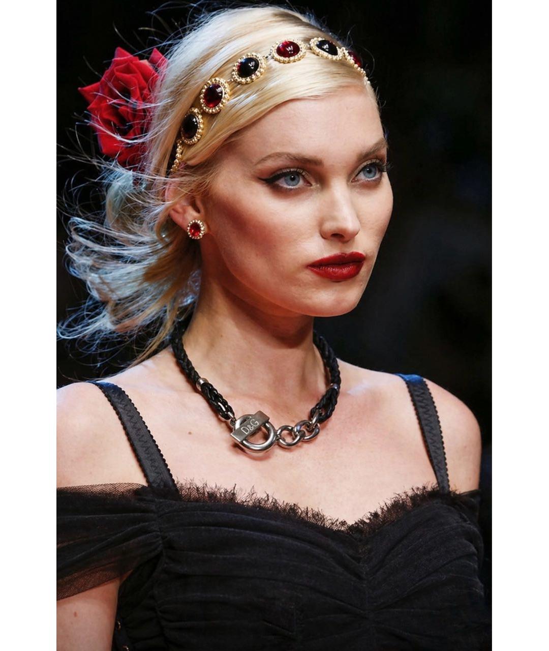 DOLCE&GABBANA Черный кожаный чокер, фото 7