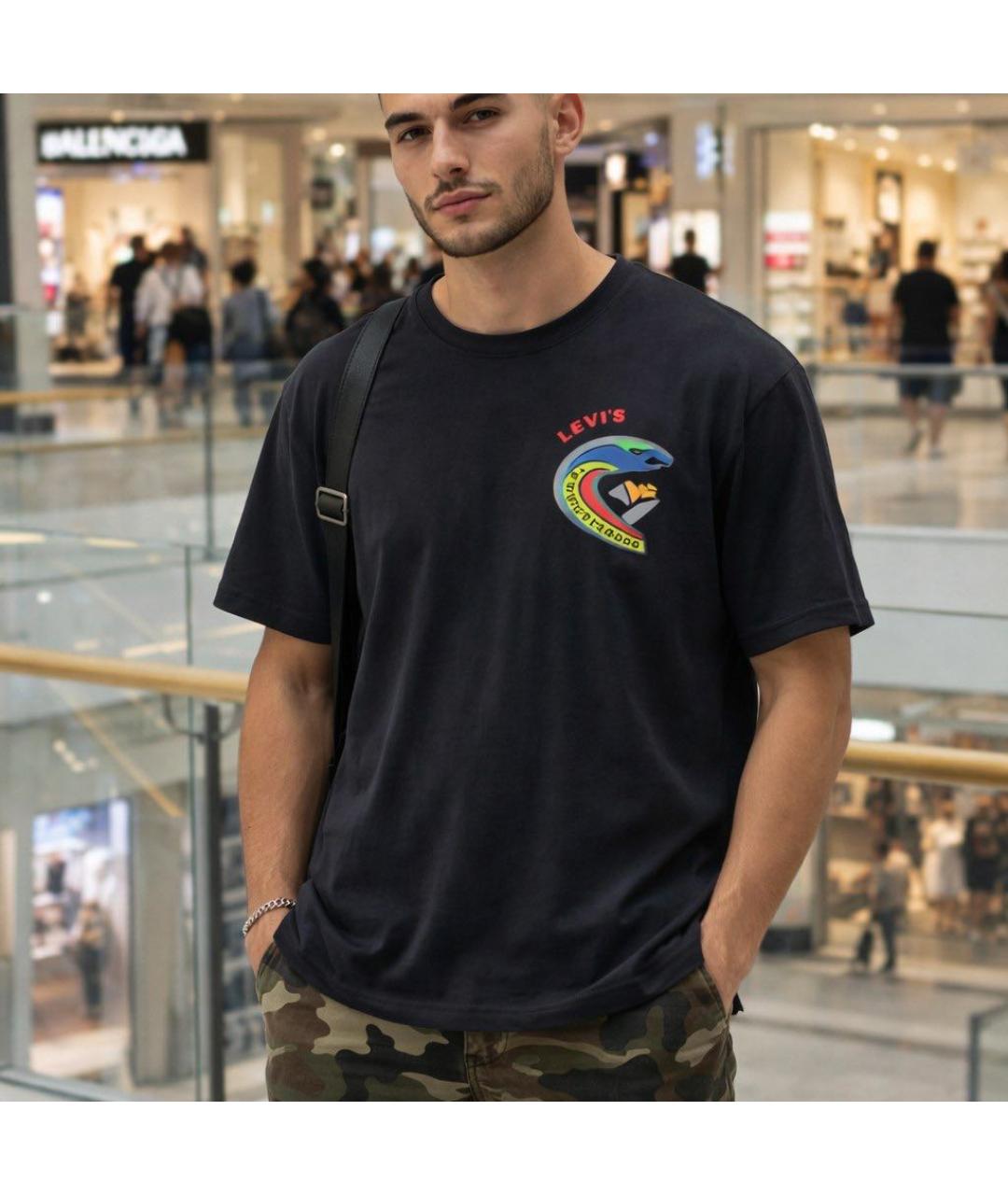 LEVI'S Черная хлопковая футболка, фото 3