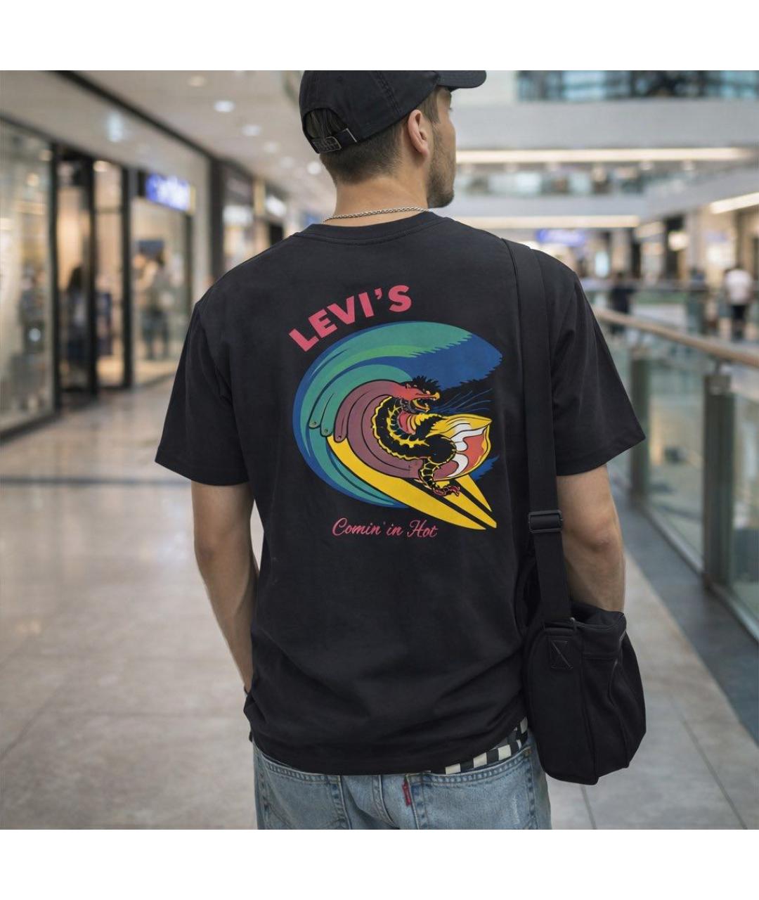 LEVI'S Черная хлопковая футболка, фото 4