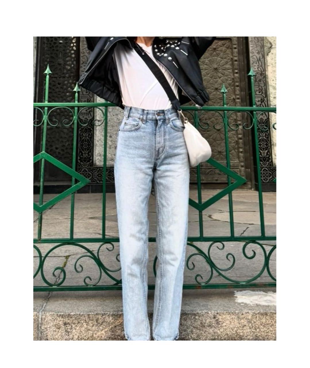 CELINE Голубые хлопковые прямые джинсы, фото 7