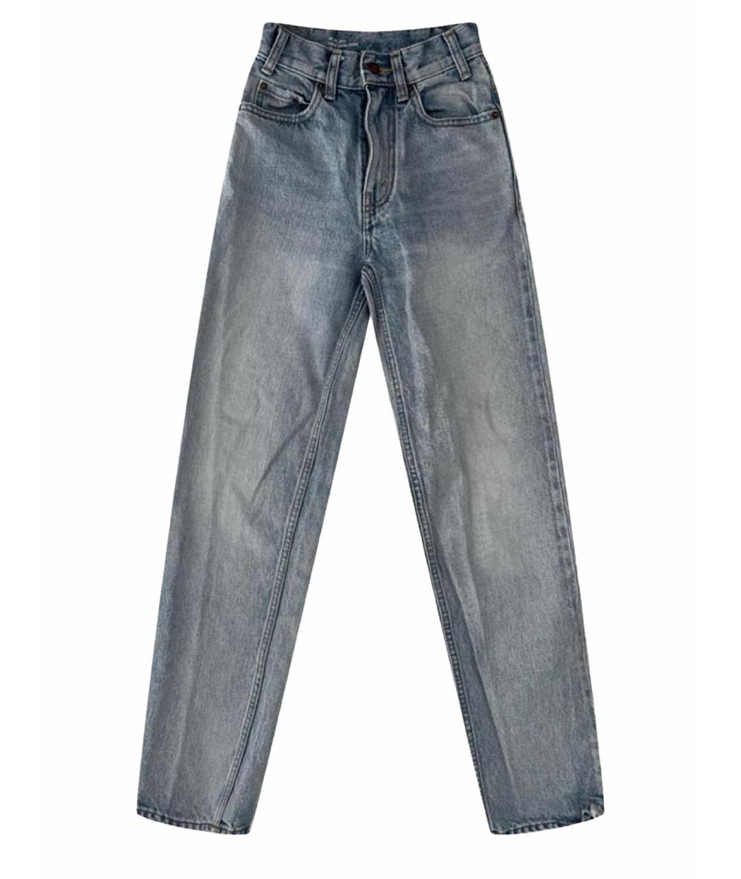 CELINE Голубые хлопковые прямые джинсы, фото 1
