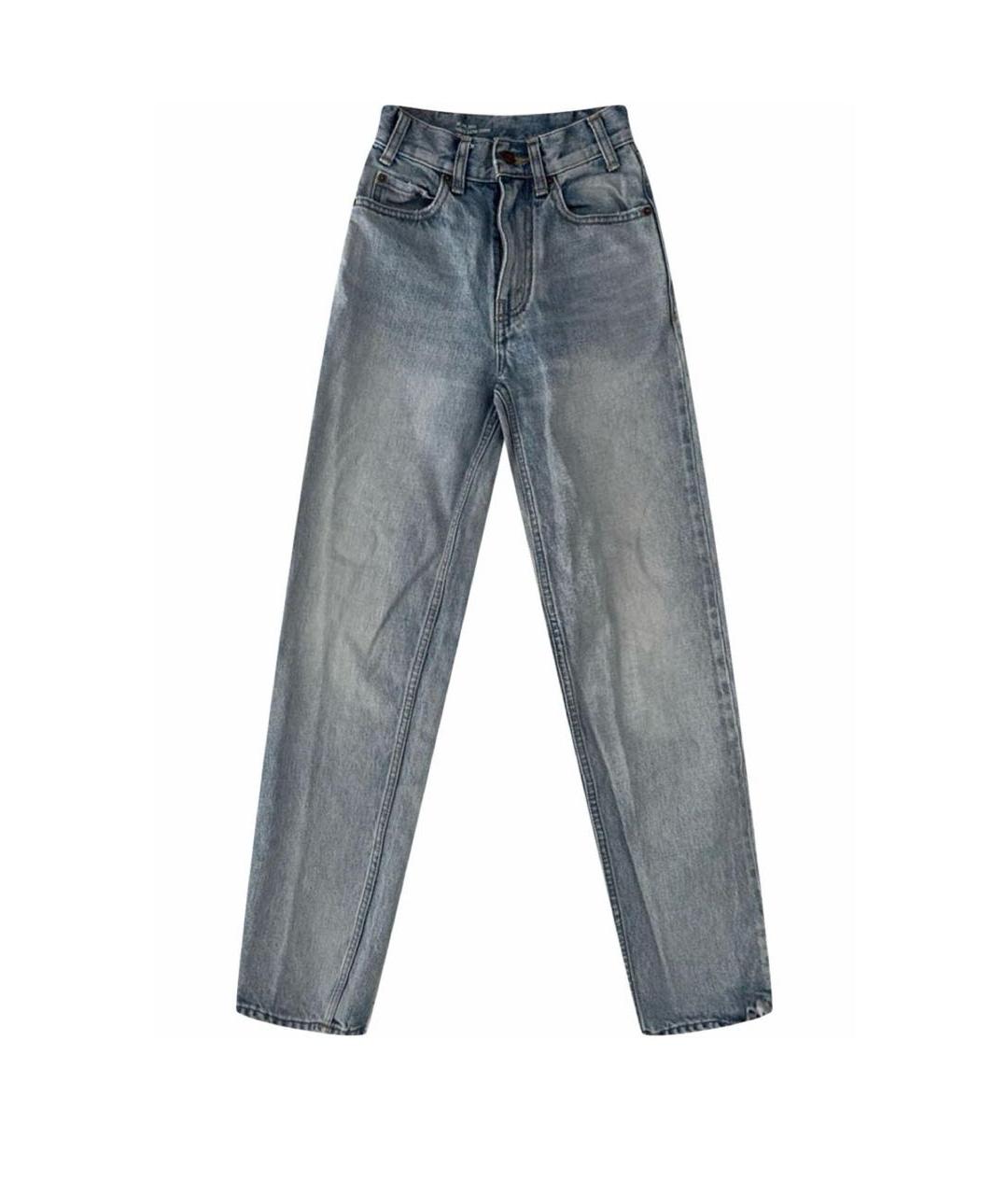 CELINE Голубые хлопковые прямые джинсы, фото 9