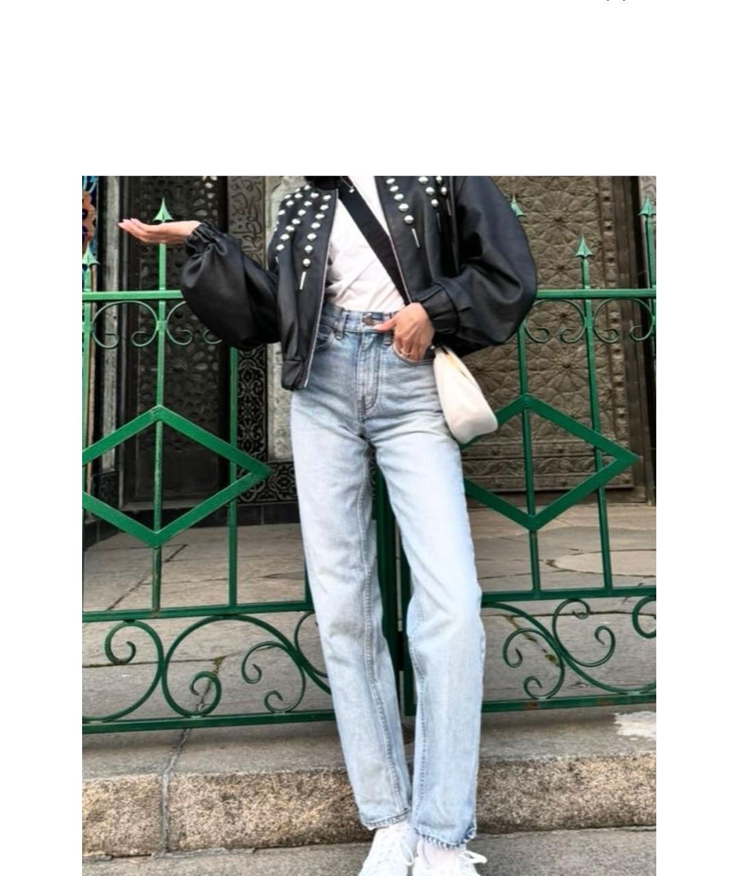 CELINE Голубые хлопковые прямые джинсы, фото 6