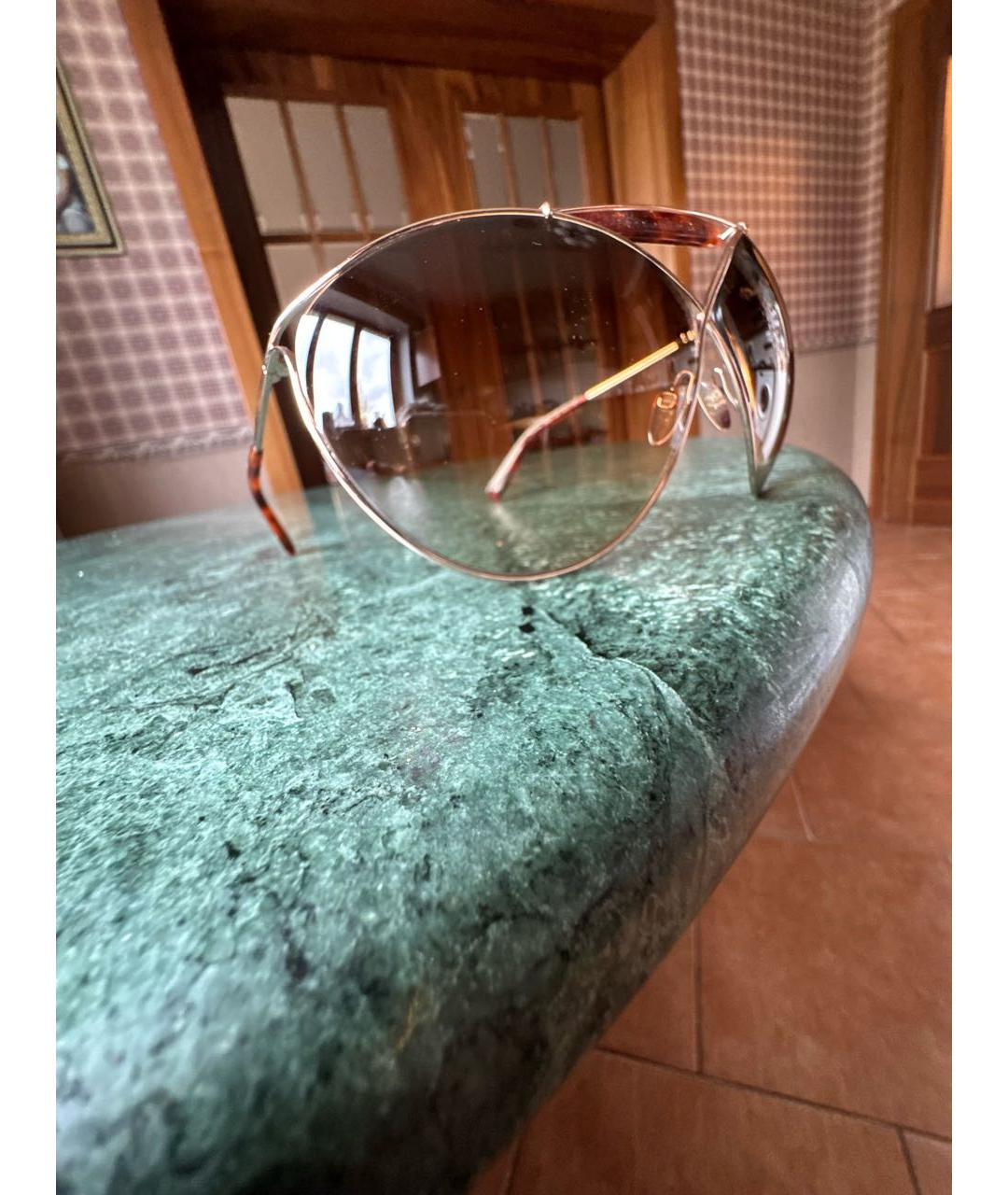 TOM FORD Золотые металлические солнцезащитные очки, фото 2