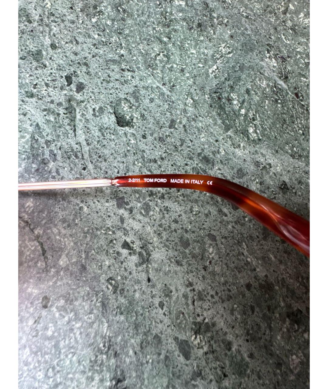 TOM FORD Золотые металлические солнцезащитные очки, фото 6