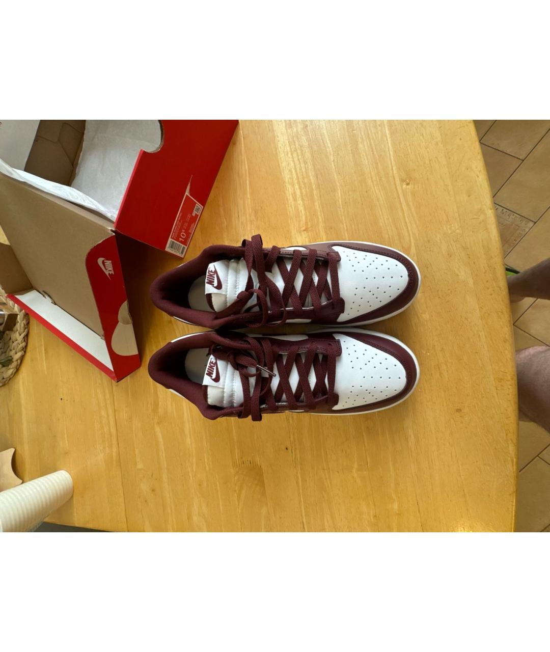 NIKE Красные кожаные низкие кроссовки / кеды, фото 2