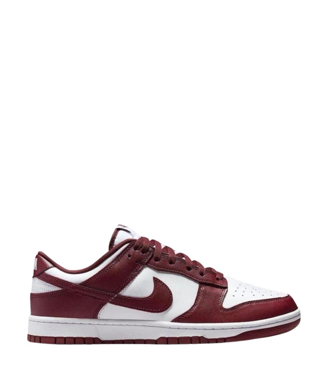 NIKE Красные кожаные низкие кроссовки / кеды, фото 1