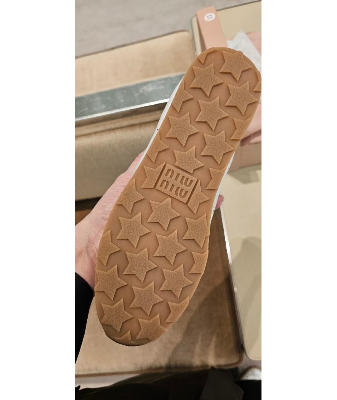 MIU MIU Белые кожаные кеды, фото 6