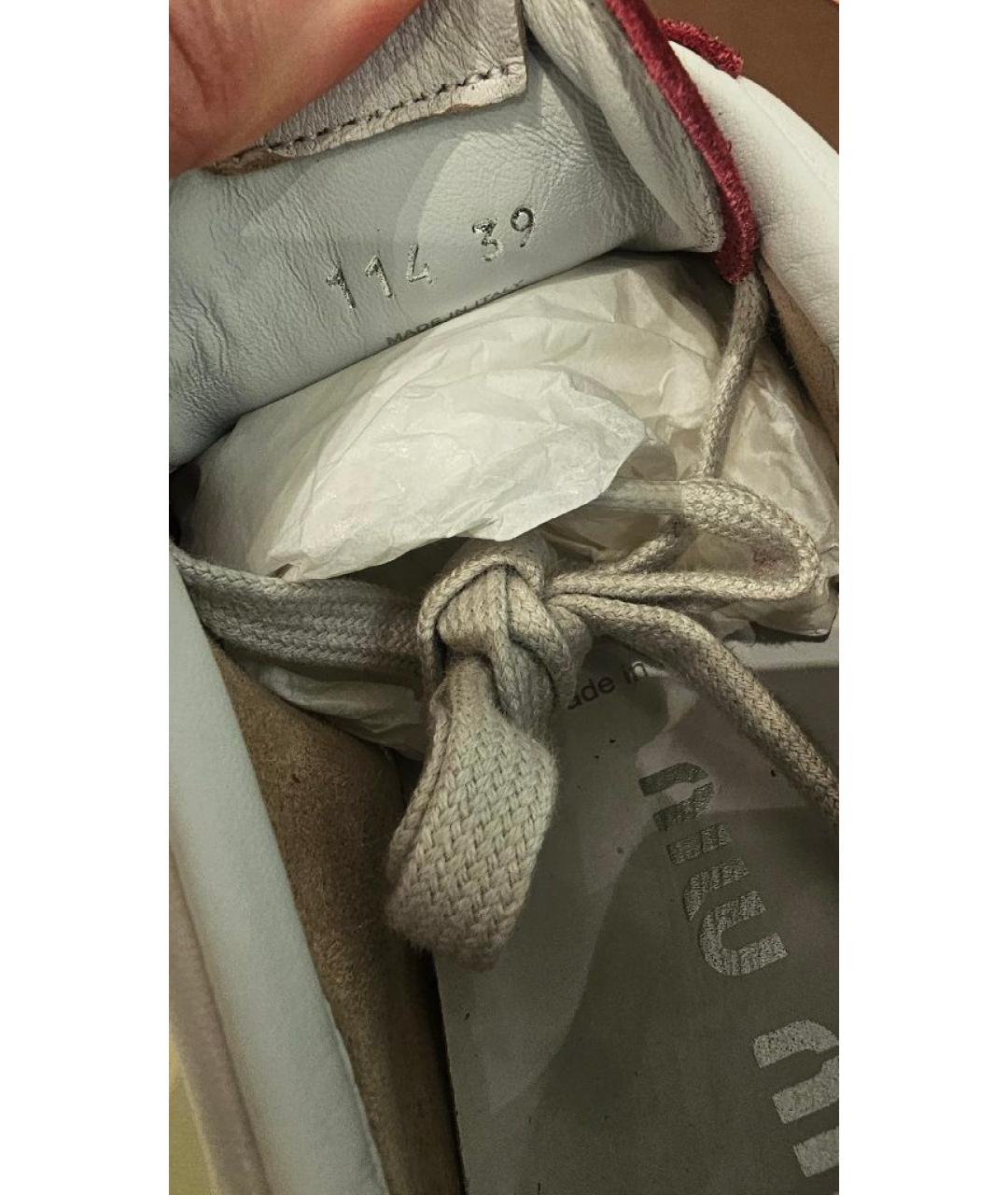 MIU MIU Белые кожаные кеды, фото 5