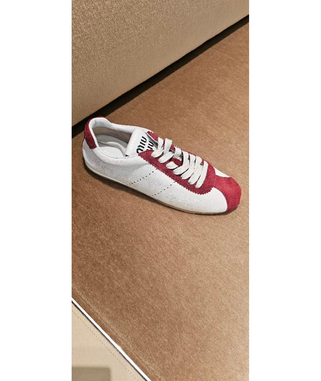 MIU MIU Белые кожаные кеды, фото 8