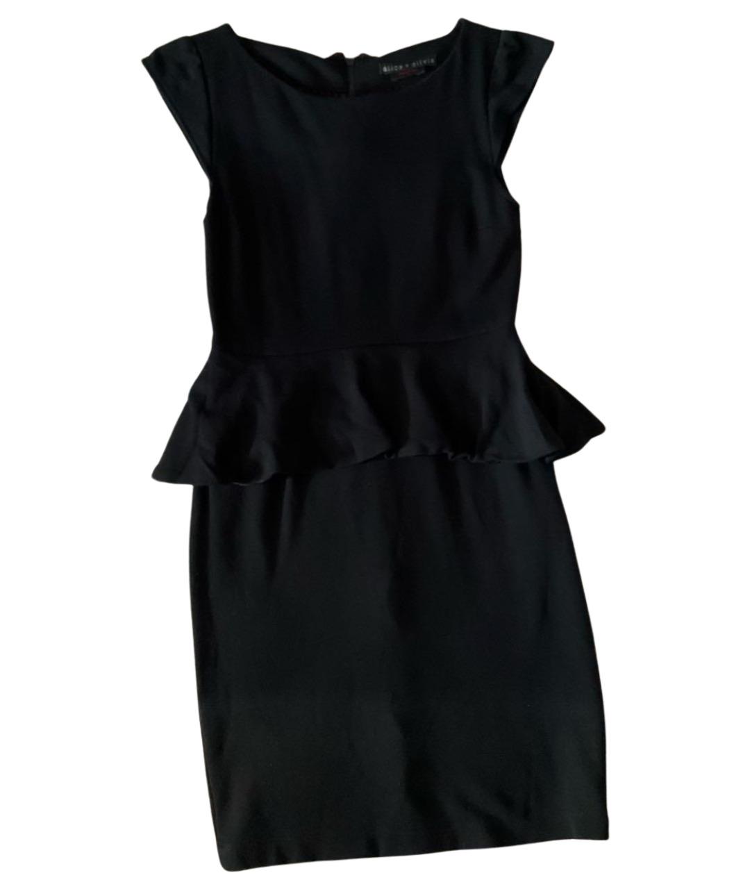 ALICE+OLIVIA Черное хлопковое коктейльное платье, фото 1