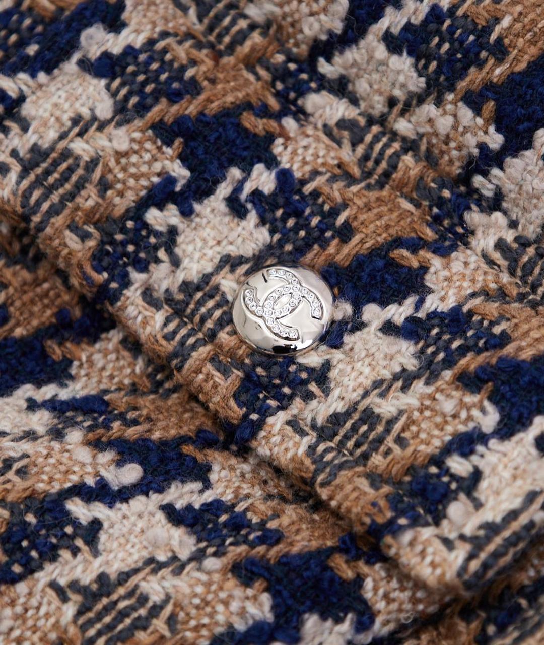 CHANEL Коричневая шерстяная куртка, фото 10