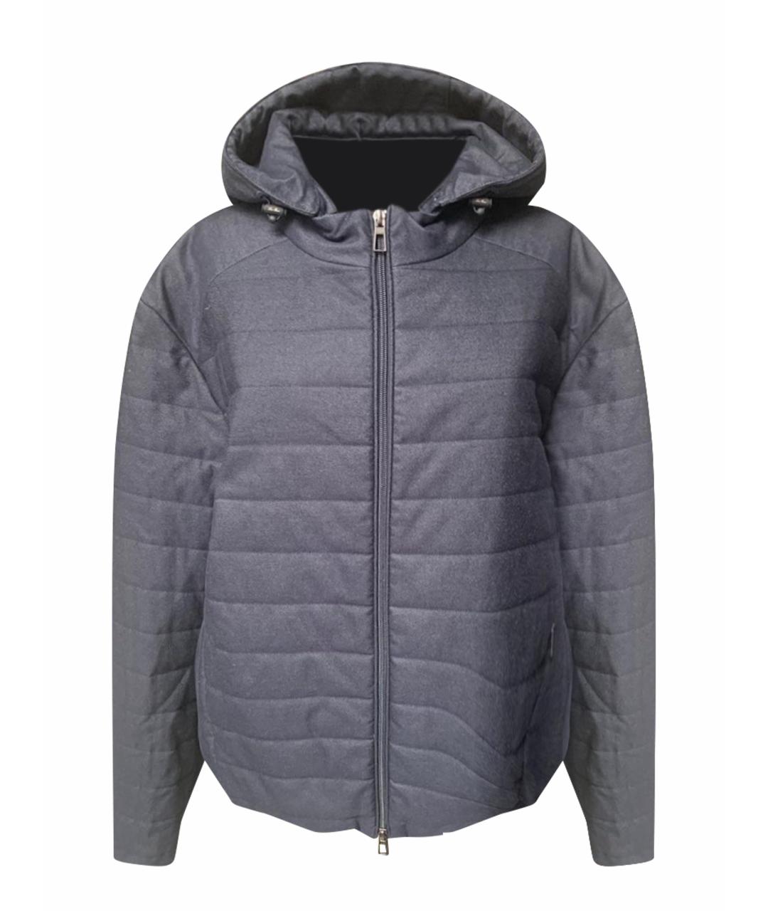 LORO PIANA Темно-синяя хлопковая куртка, фото 1