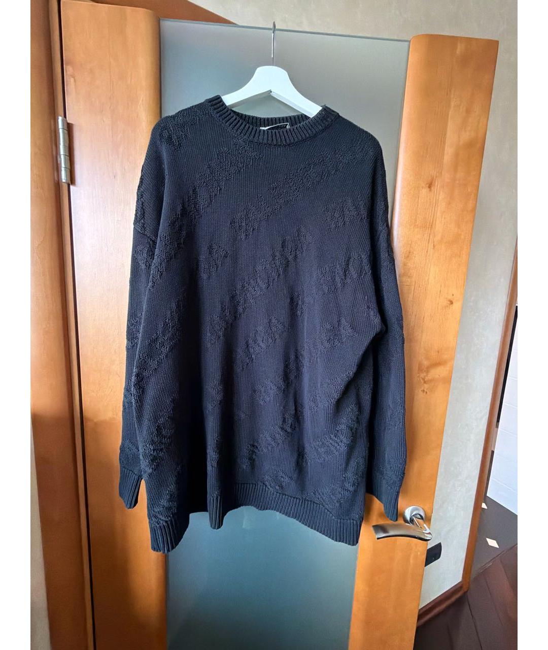 BALENCIAGA Черный хлопковый джемпер / свитер, фото 4