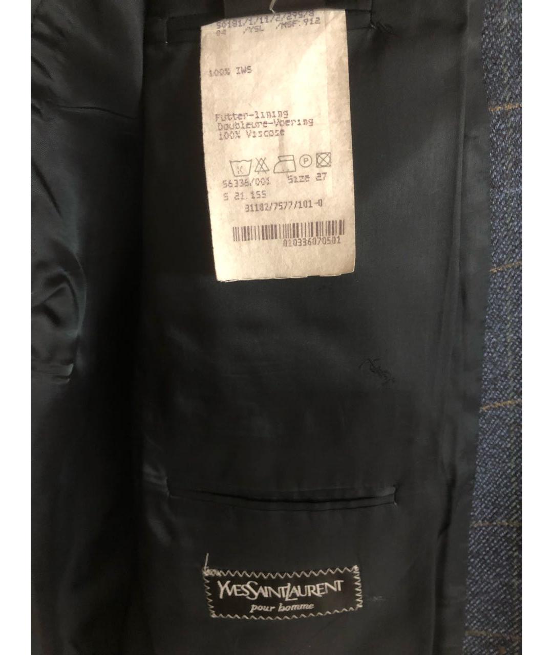 YVES SAINT LAURENT BEAUTY Темно-синий шерстяной пиджак, фото 5