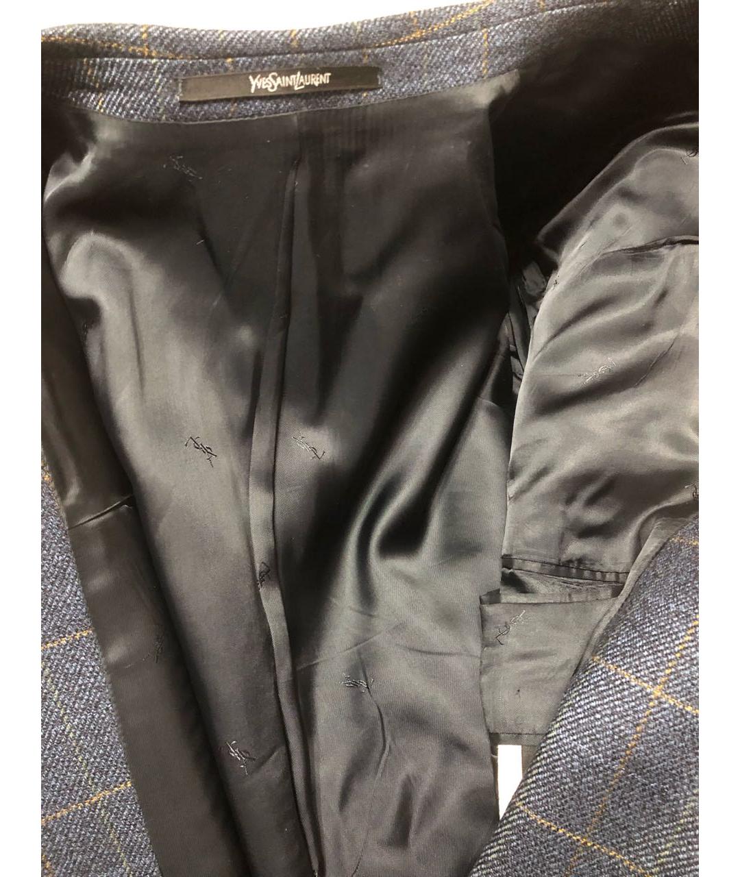 YVES SAINT LAURENT BEAUTY Темно-синий шерстяной пиджак, фото 3