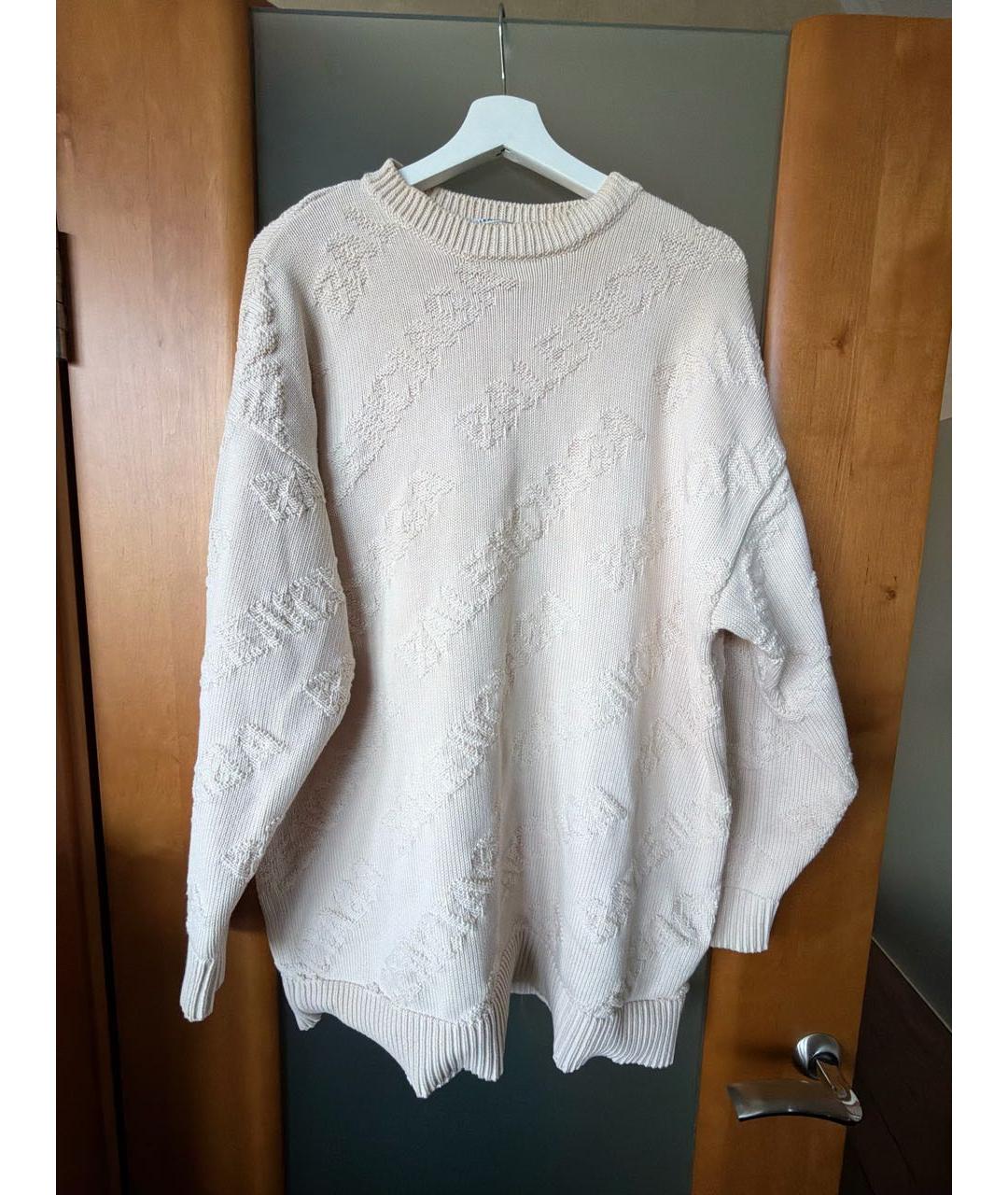 BALENCIAGA Бежевый хлопковый джемпер / свитер, фото 4