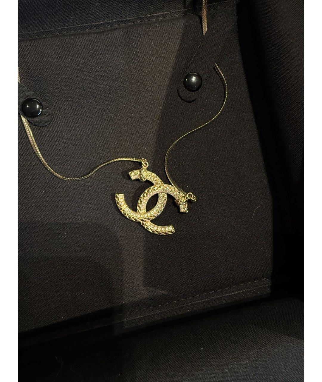 CHANEL Золотое металлическое колье, фото 9
