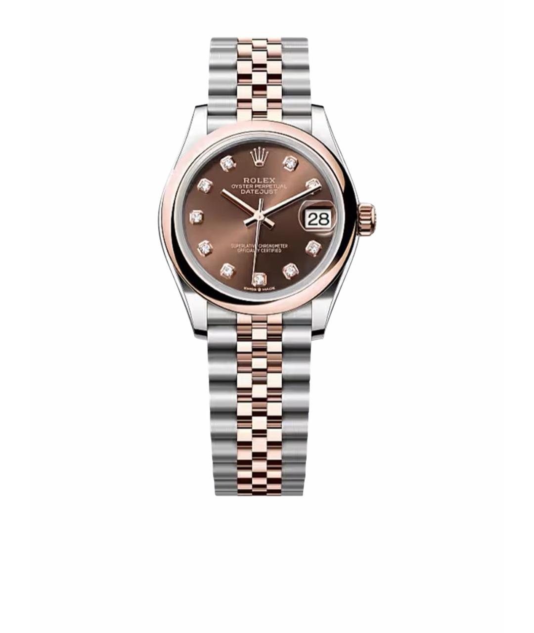 ROLEX Коричневые часы из розового золота, фото 1