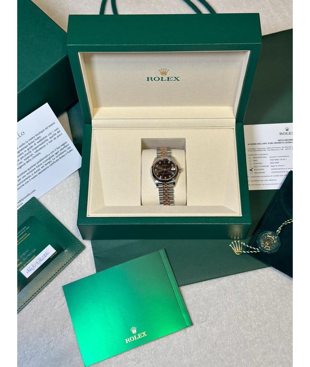 ROLEX Коричневые часы из розового золота, фото 3