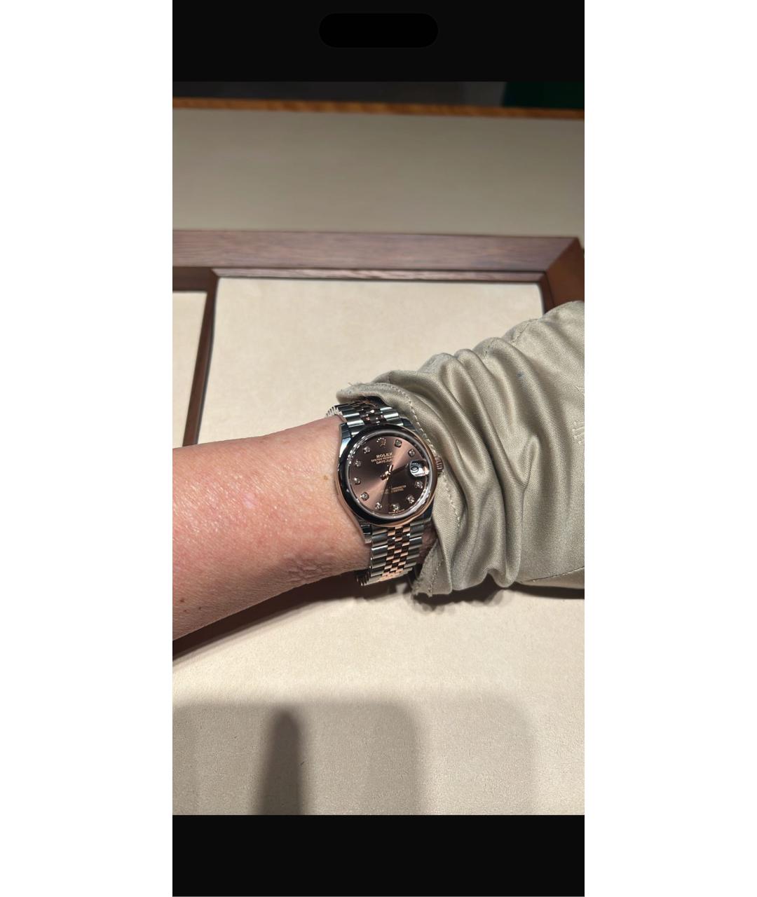 ROLEX Коричневые часы из розового золота, фото 2