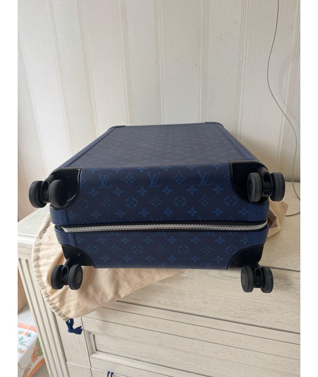 LOUIS VUITTON Синий кожаный чемодан, фото 5