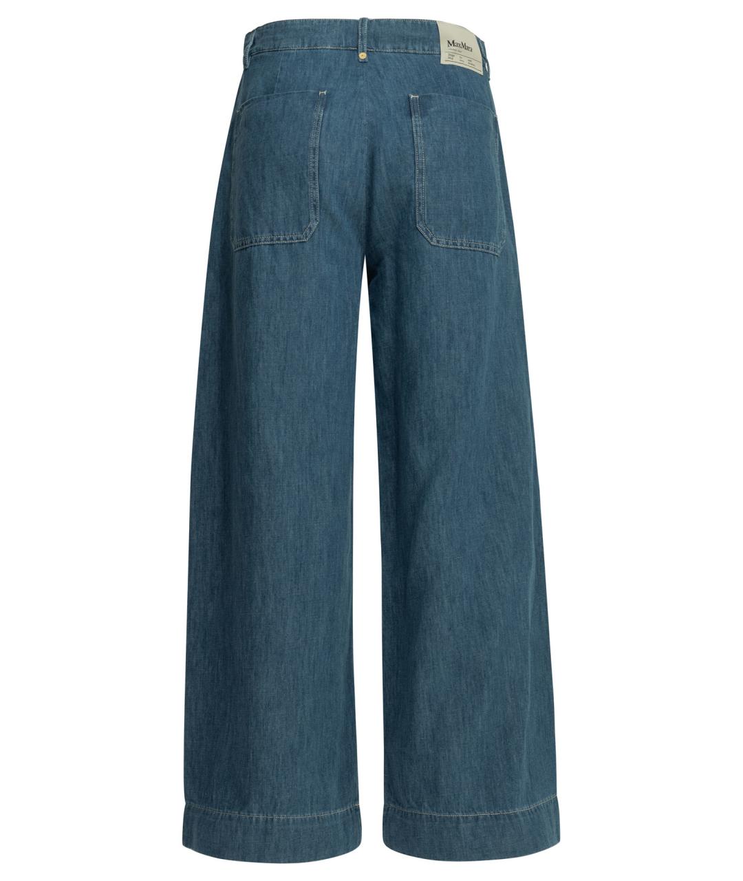 'S MAX MARA Синие хлопковые прямые джинсы, фото 2