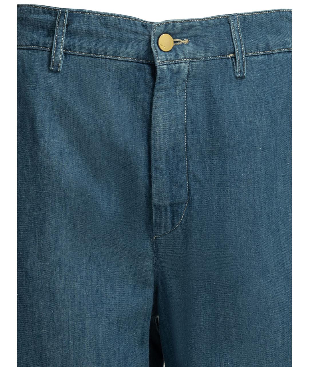 'S MAX MARA Синие хлопковые прямые джинсы, фото 3
