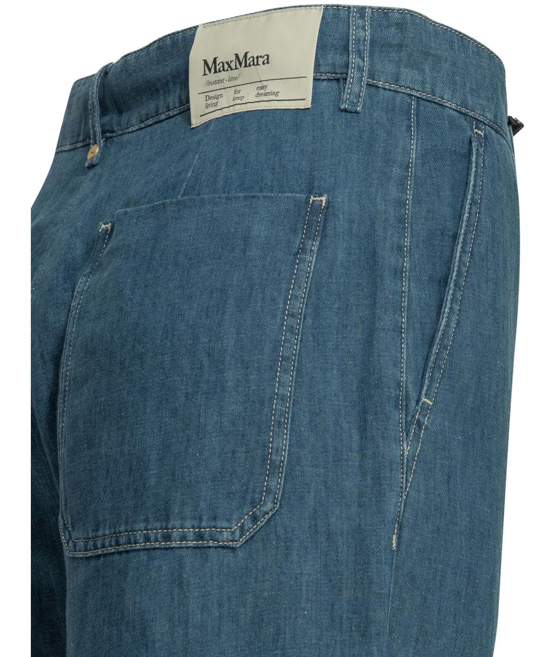 'S MAX MARA Синие хлопковые прямые джинсы, фото 4