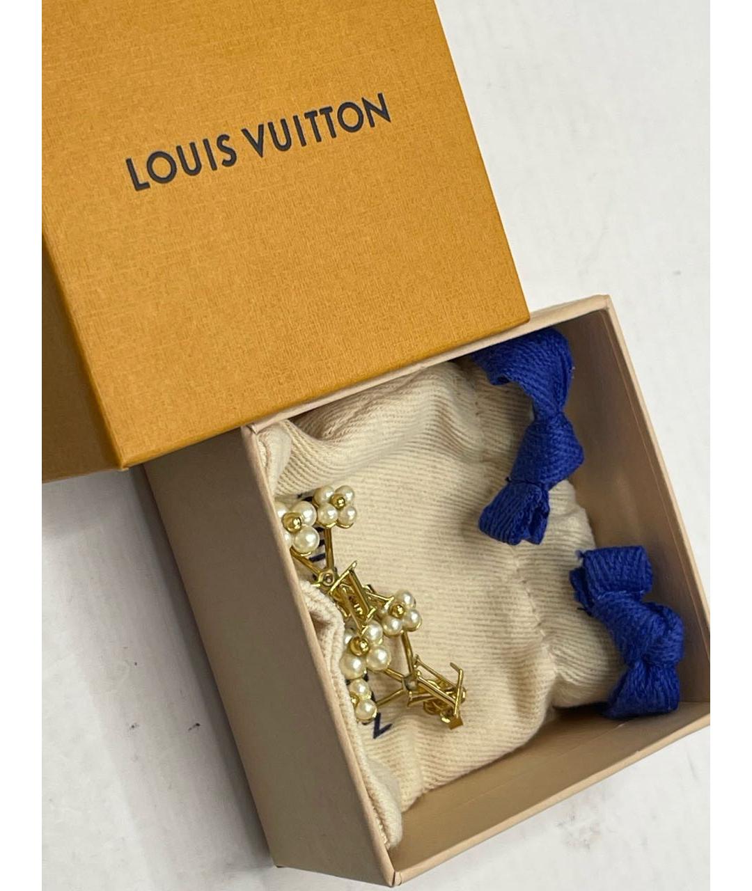 LOUIS VUITTON Золотые металлические серьги, фото 5