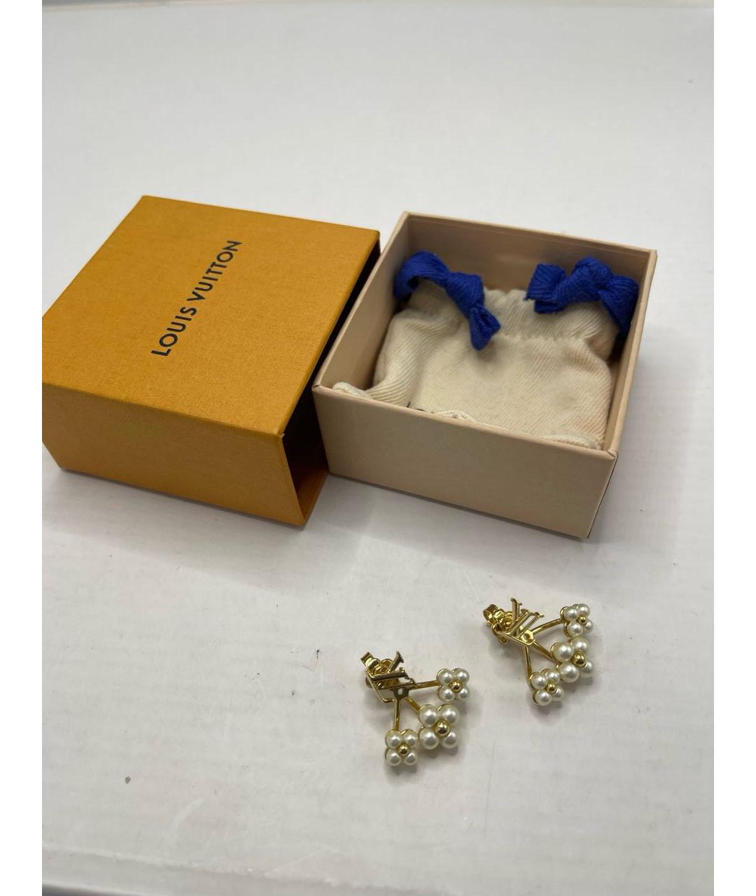 LOUIS VUITTON Золотые металлические серьги, фото 2