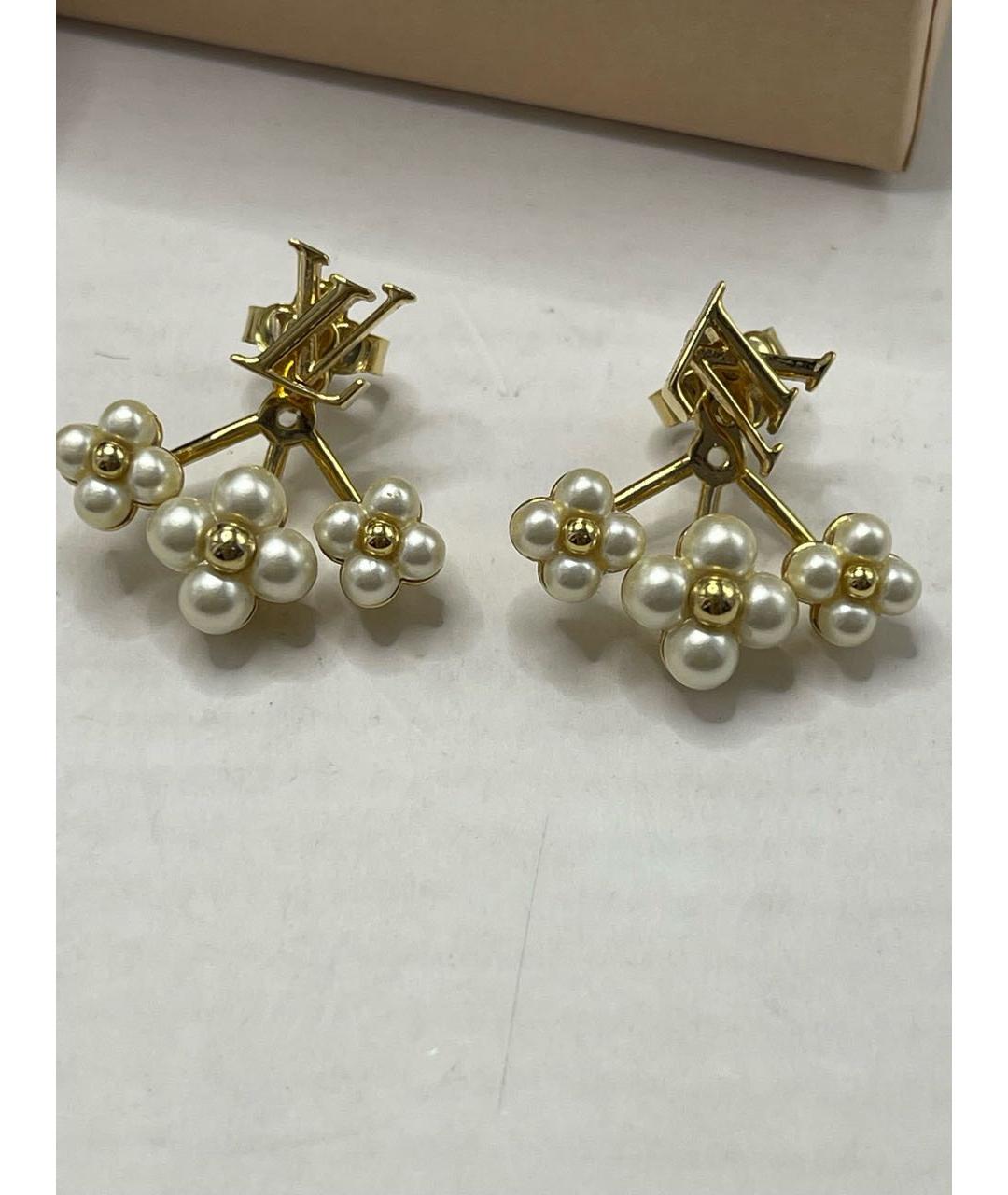 LOUIS VUITTON Золотые металлические серьги, фото 3