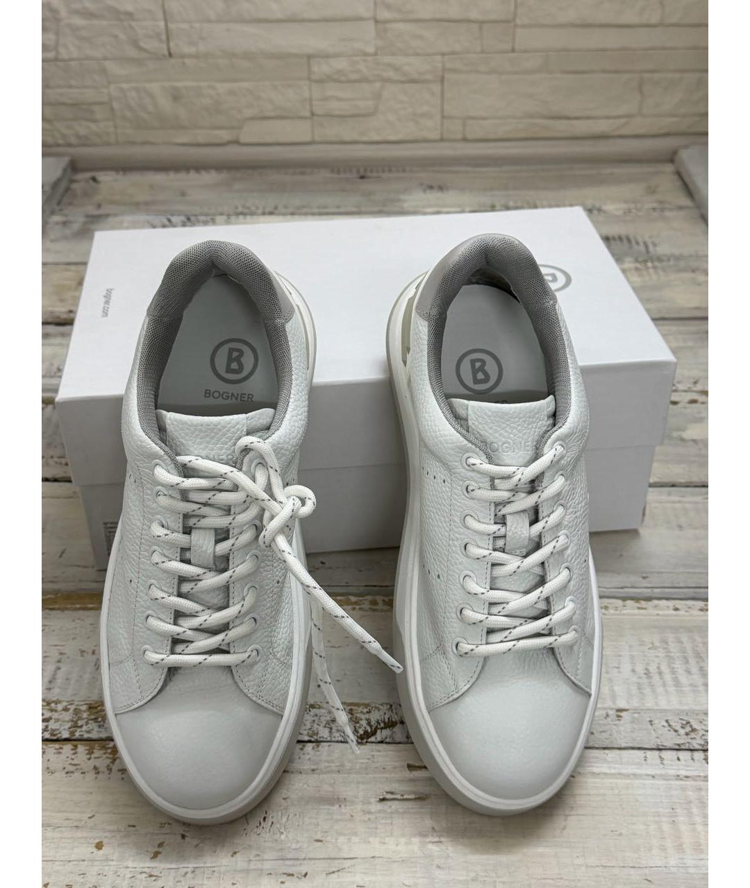 BOGNER Белые кожаные низкие кроссовки / кеды, фото 6